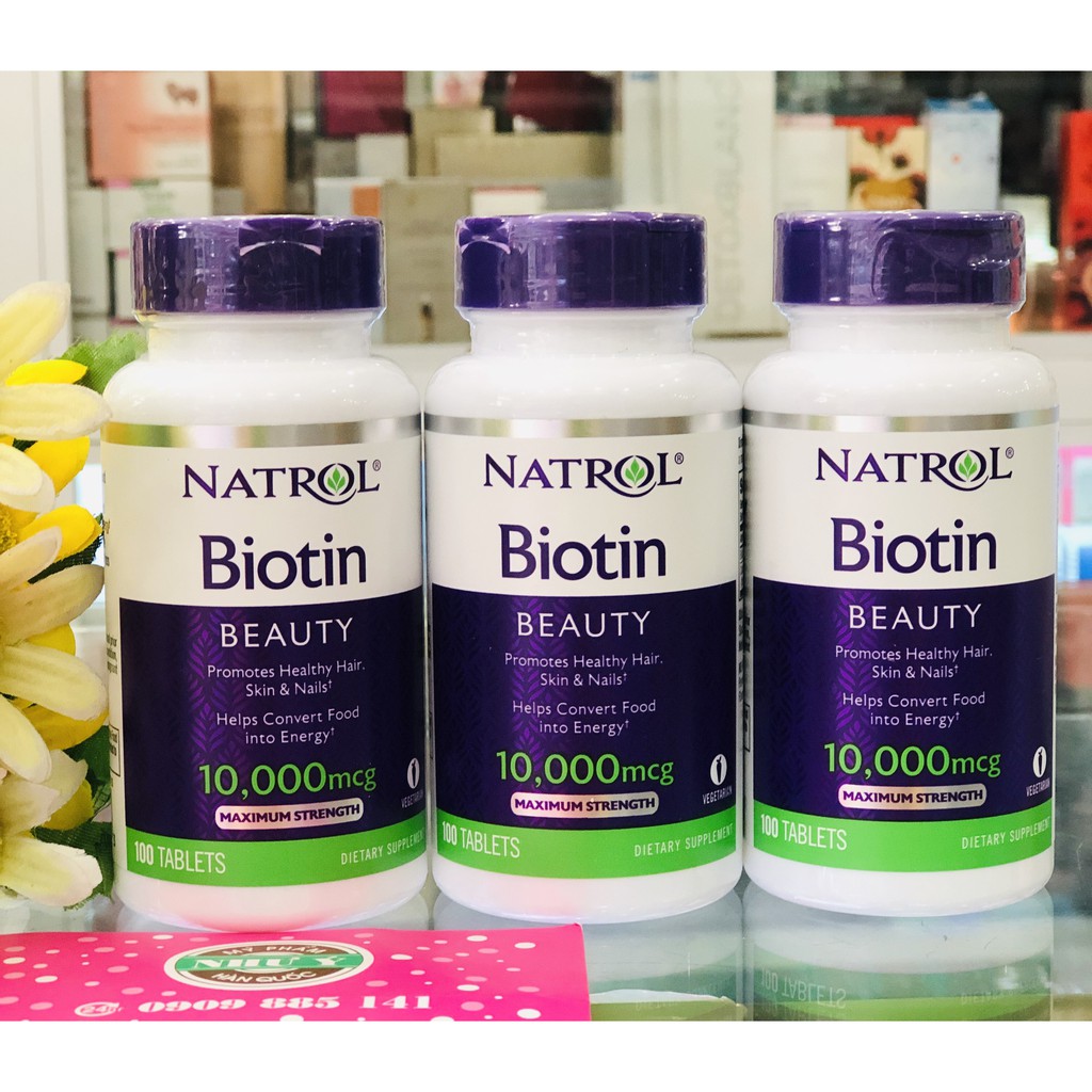 Viên Uống Mọc Tóc Natrol Biotin 10000 Mcg Của Mỹ 100 Viên, Mẫu mới