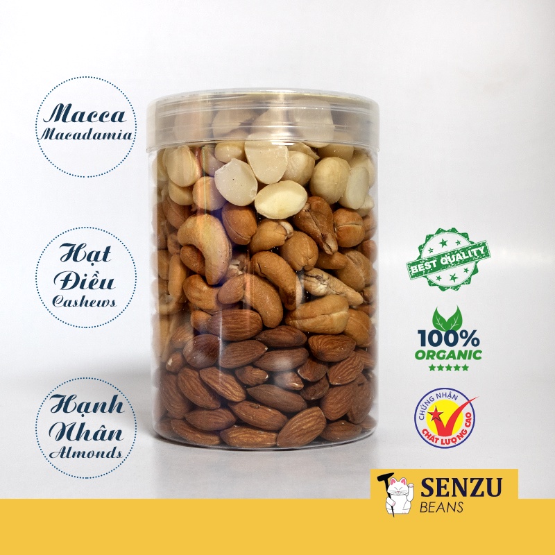 Mixed Nuts Ăn Liền (Macca, Hạt Điều, Hạnh Nhân) 450G - Senzu Beans