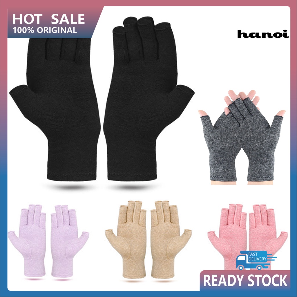 Set 2 găng tay hở ngón bằng vải cotton mềm thoáng khí phong cách thể thao cho nam nữ