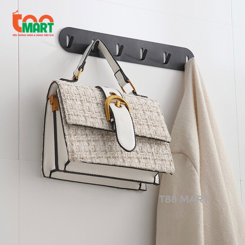 Móc dán tường siêu dính đa năng, móc dính chịu lực với 3 miếng dán 3M chất liệu thép không gỉ cao cấp
