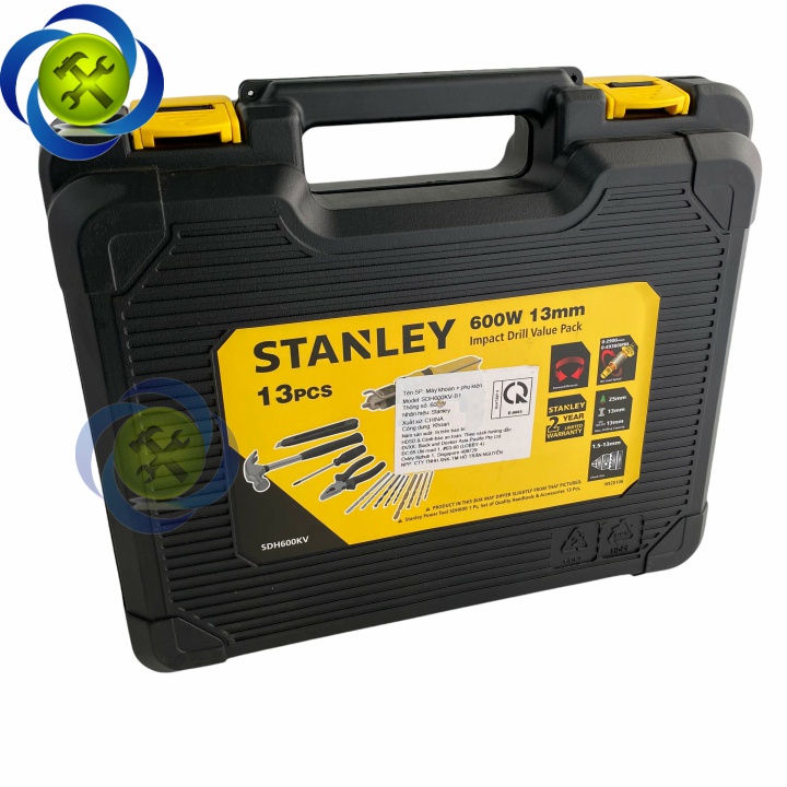 Máy khoan STANLEY SDH600KV-B1 công suất 600W hộp nhựa - 11 chi tiết
