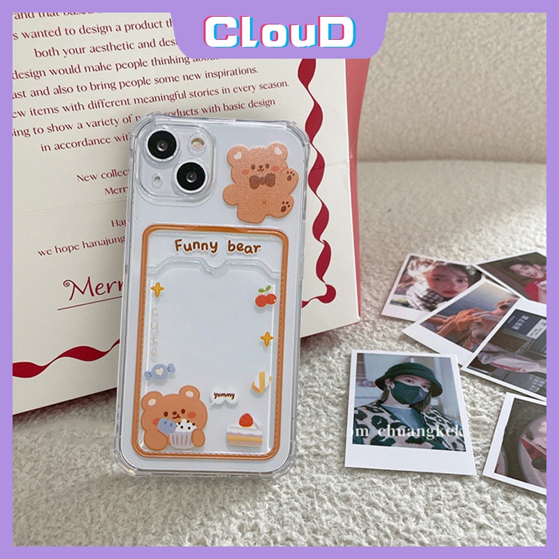 Ốp điện thoại TPU mềm trong suốt có ngăn đựng thẻ thích hợp cho Iphone XR X XS Max 7 8 Plus 11 13 12 Pro Max 6