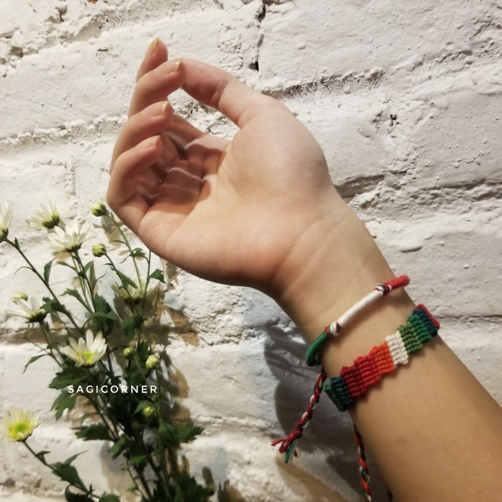 Set vòng Giáng Sinh, Noel l Vòng tay, vòng chân bằng chỉ handmade