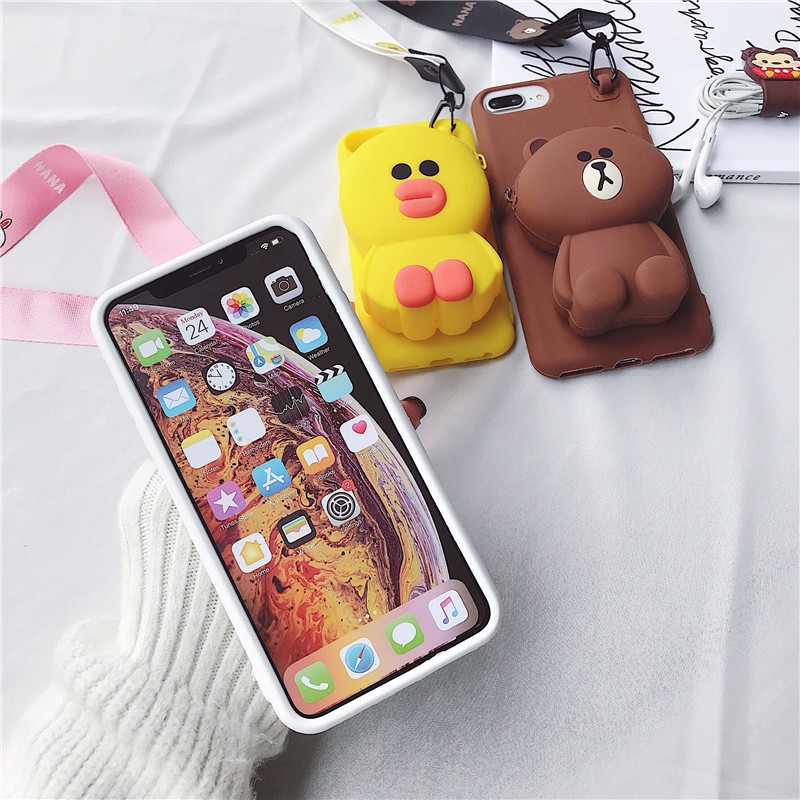 [XẢ KHO ] Ốp lưng Gấu Ví Cute iPHONE 6 /7 /8 PLUS / SAMSUNG A10 / M10 /A20 /A30 / A50 /A70 /J7 PRIME / PRO / OPPO F11