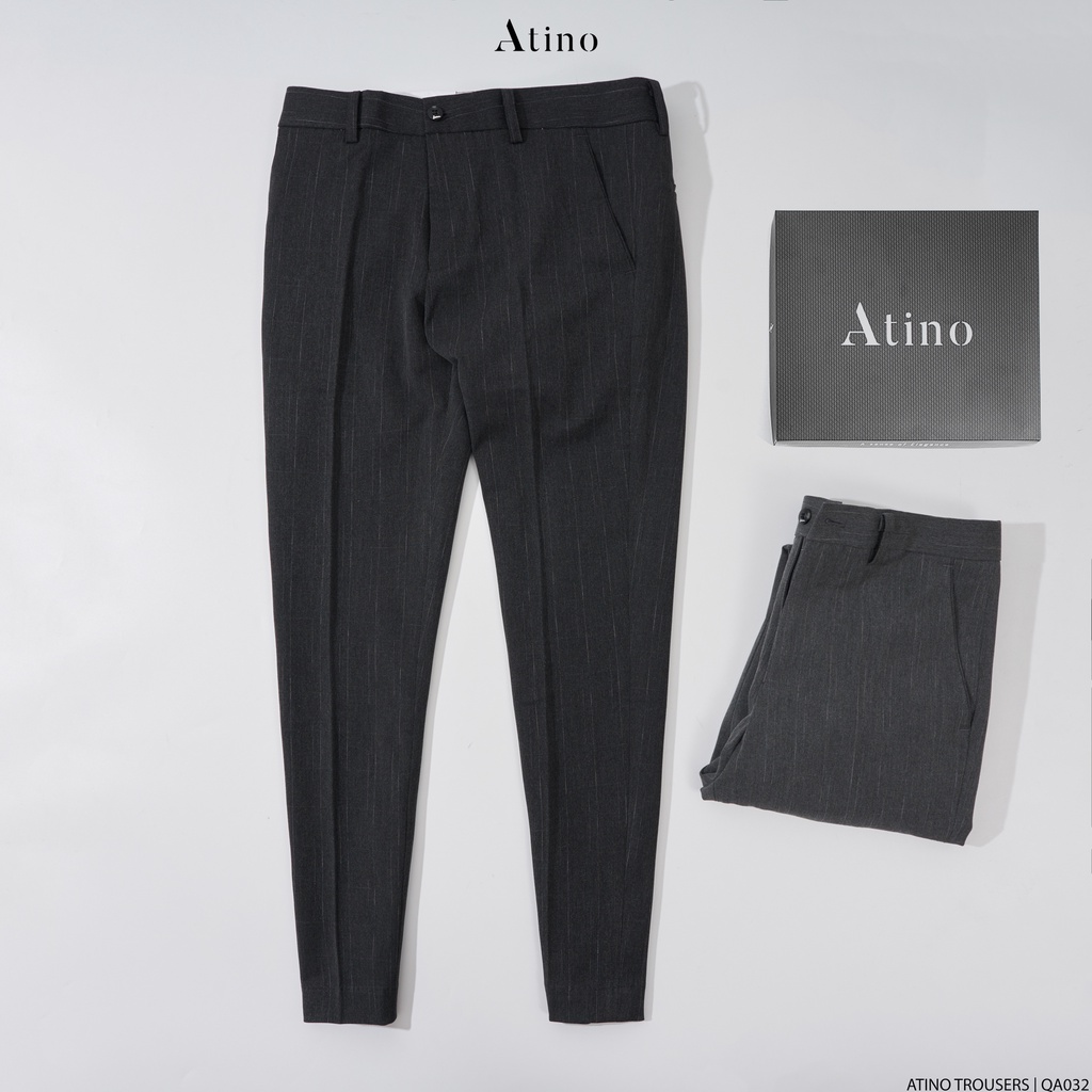 Quần Âu Nam Trơn ATINO Vải Polyester Co Giãn Pha Rayon Thông Thoáng Form Regular QA2.032