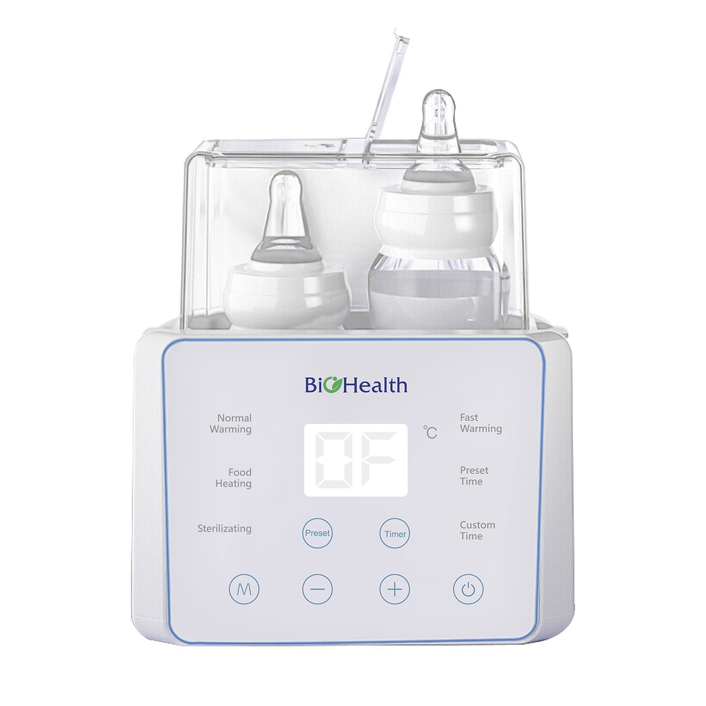 Máy hâm sữa, máy hâm sữa tiệt trùng 2 bình BIOHEALTH BH9100 đa năng hâm sữa hâm thức ăn và tiệt trùng bảo hành 12 tháng