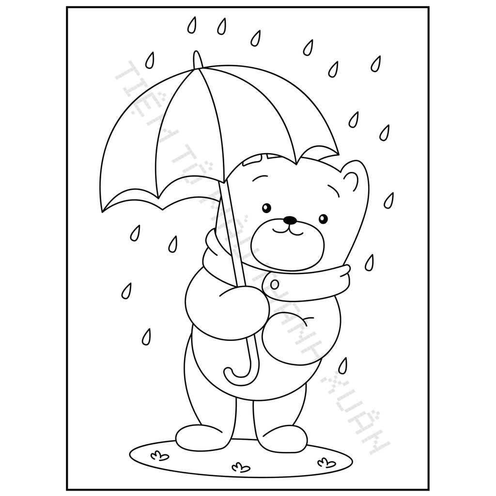 Set 10 Tờ Tranh Tô Màu Hình Gấu Cute Cho Bé Tô Màu Sáp, Màu Chì - Tiệm Tô Màu Thanh Xuân