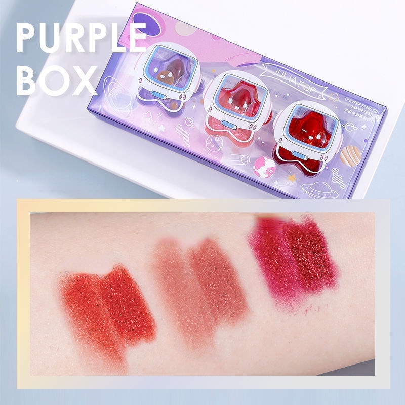 [Hàng mới về] Set 3 son môi JULIA POP nhỏ gọn lâu trôi không thấm nước