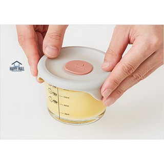 Hộp thủy tinh chia vạch Lock&Lock LLG508 nắp mềm dung tích 230ml đựng thức ăn cho bé theo từng tháng tuổi Happy Mall