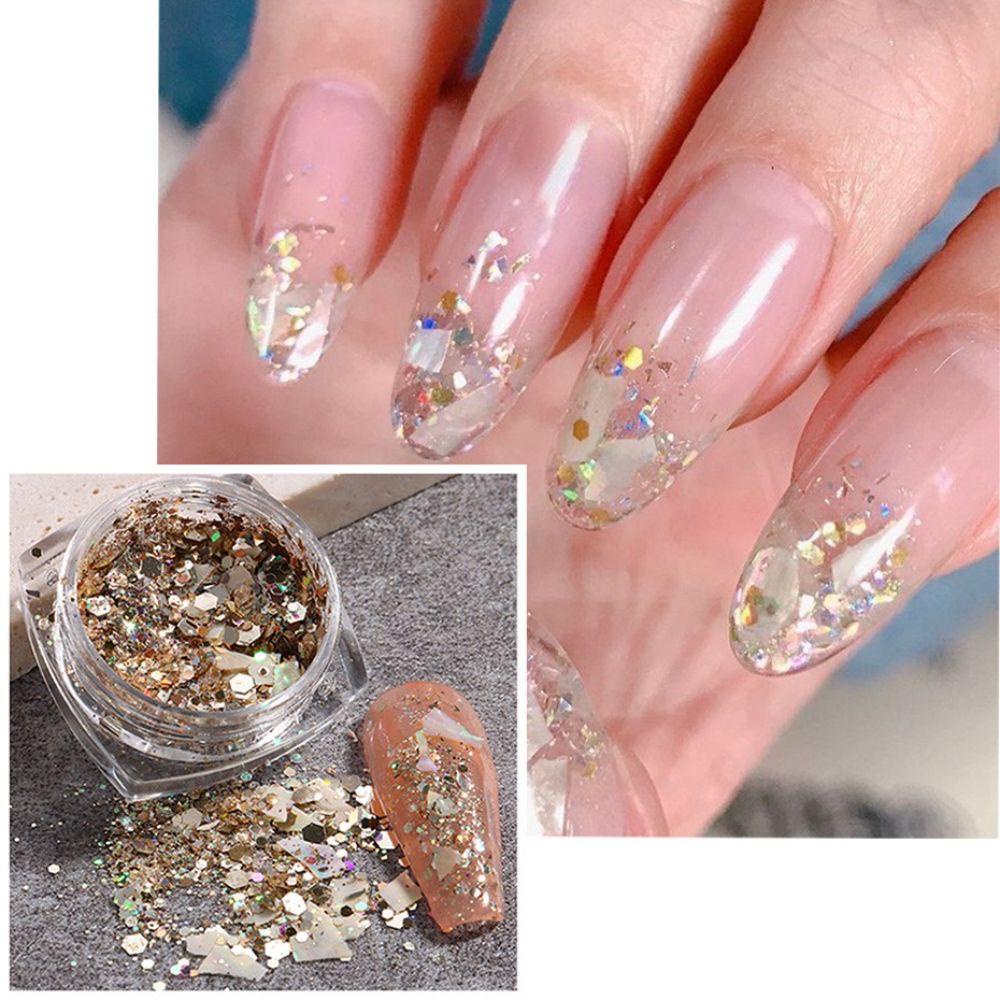 Hộp Sequin Lục Giác Hình Lục Giác Lấp Lánh Dùng Trang Trí Móng Nghệ Thuật
