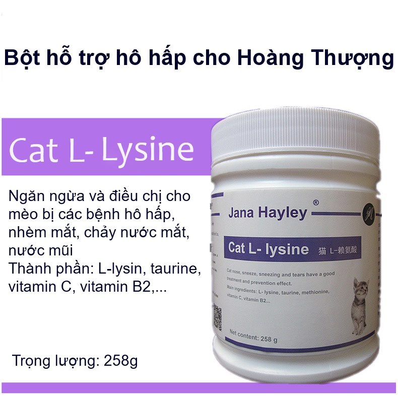 Bột hỗ trợ hô hấp, tăng sức đề kháng L-lysine cho mèo bị hô hấp và các bệnh về hô hấp, chảy nước mắt