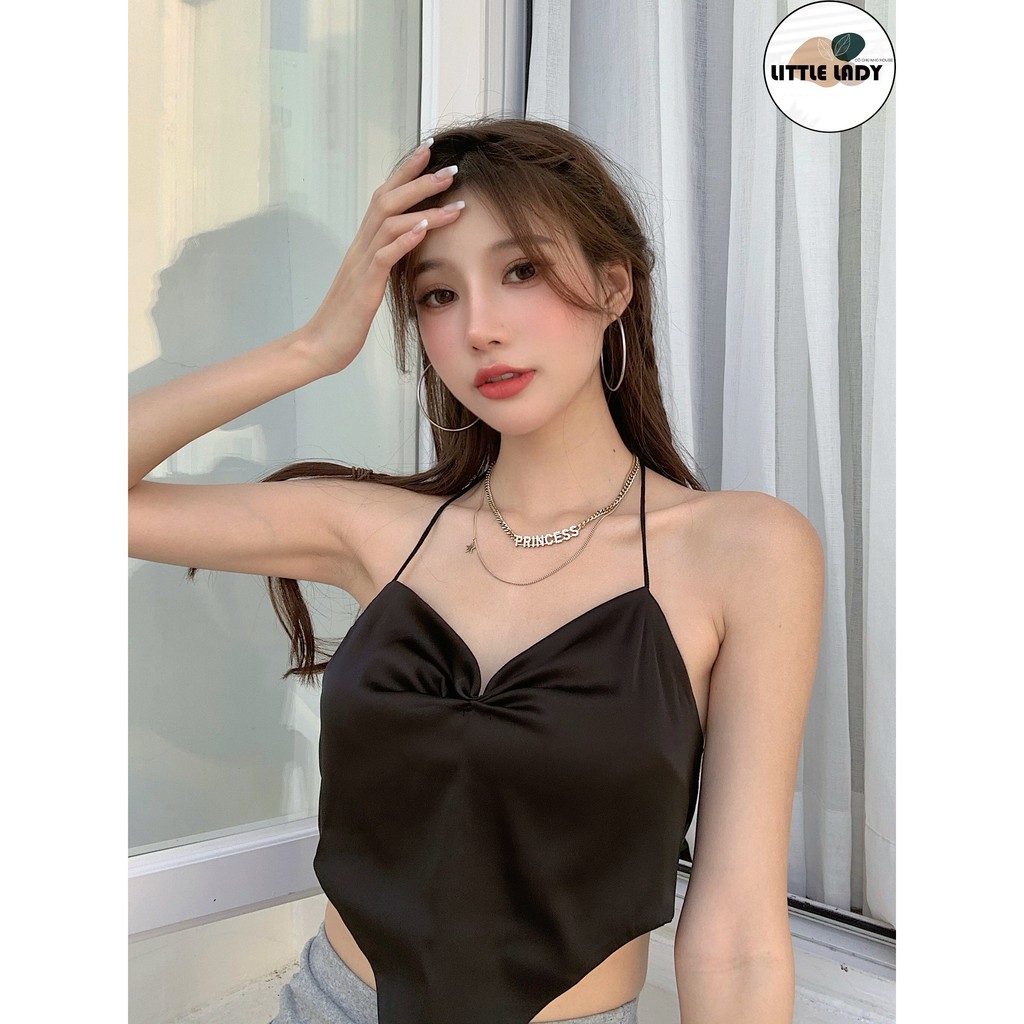 Áo Yếm Cột Dây Hở Lưng Có Mút Ngực Kiểu Hai Dây Chất Lụa Satin Freesize Dưới 53Kg "YẾM LỤA" | BigBuy360 - bigbuy360.vn