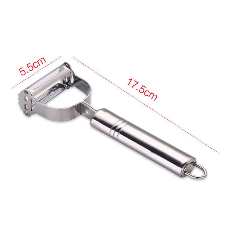 Nạo củ quả inox đa năng 2 in 1 chống han gỉ, dụng cụ nạo củ quả và bào sợi nhanh chóng tiện lợi DANA