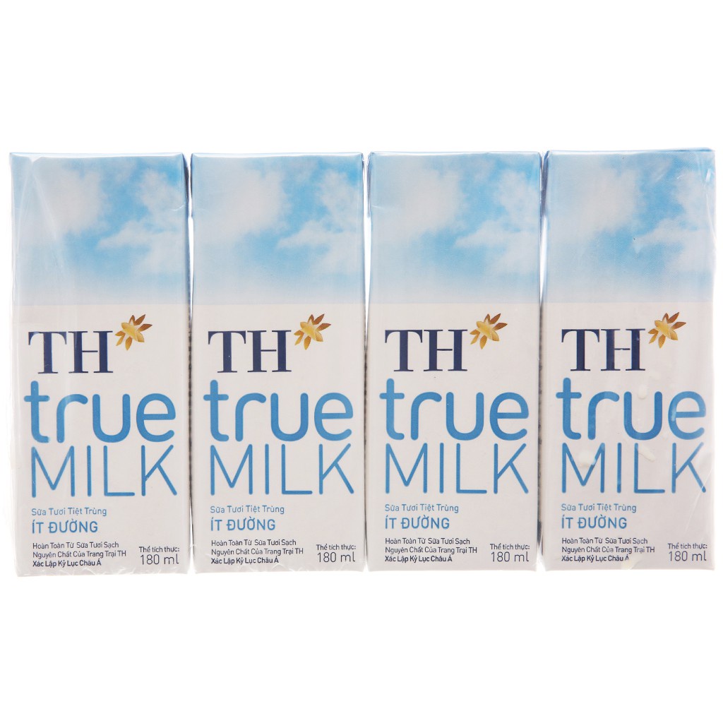 Sữa TH True Milk Hộp 180ml Có Đường/ Ít đường