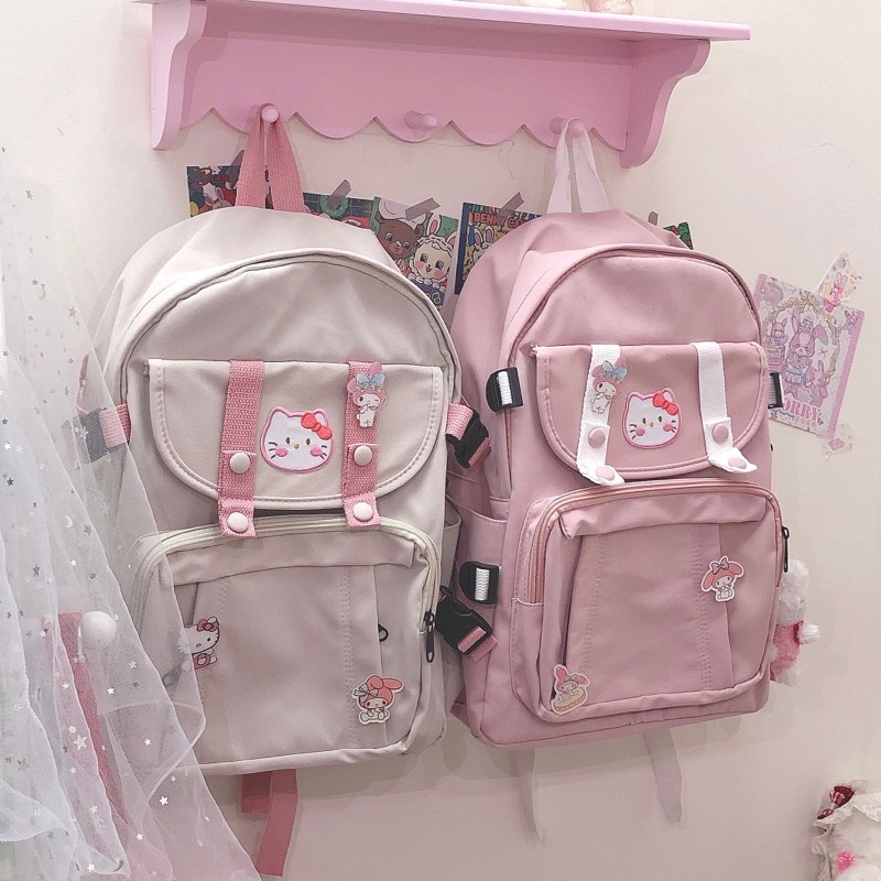 Balo Hello Kitty hồng dễ thương đi học đi chơi