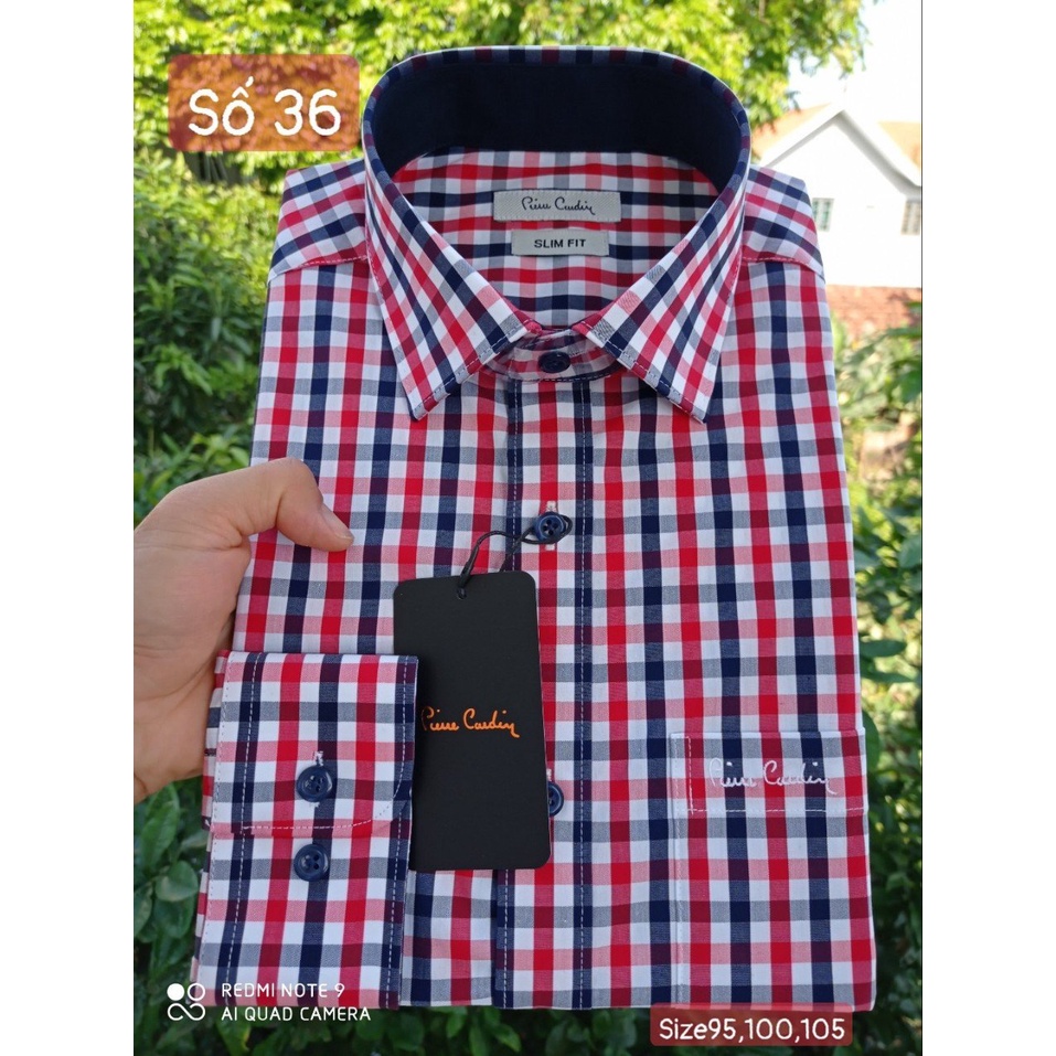 Size 105  các màu áo sơ mi dài tay Pie xuất Hàn lịch sự chất đẹp mẫu mới
