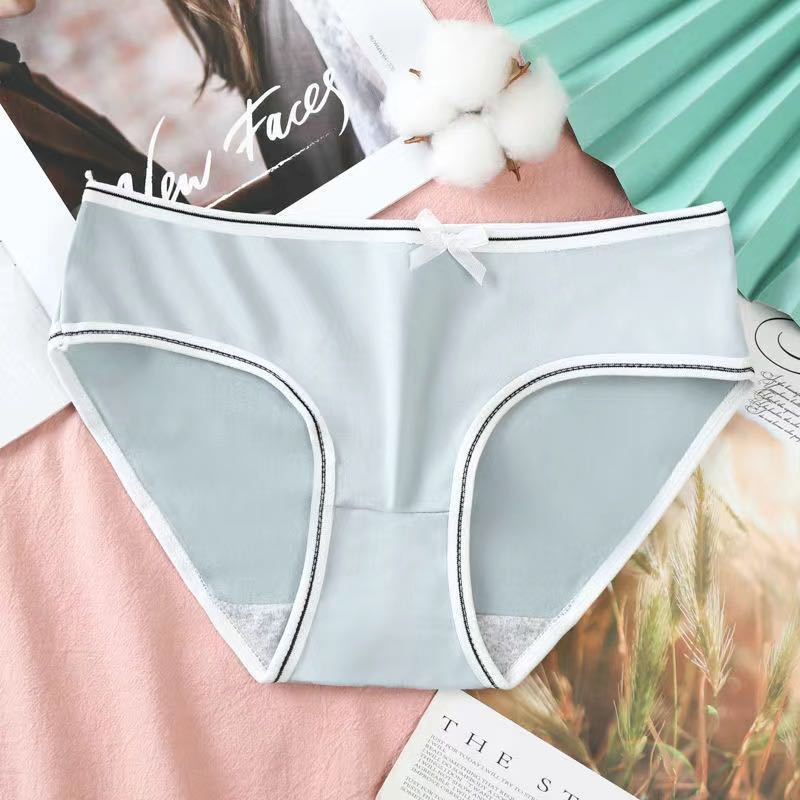 Quần lót nữ Cotton kháng khuẩn viền đen đính nơ mát lạnh (BẦU BÍ NHỎ BON CHEN) QL-B02