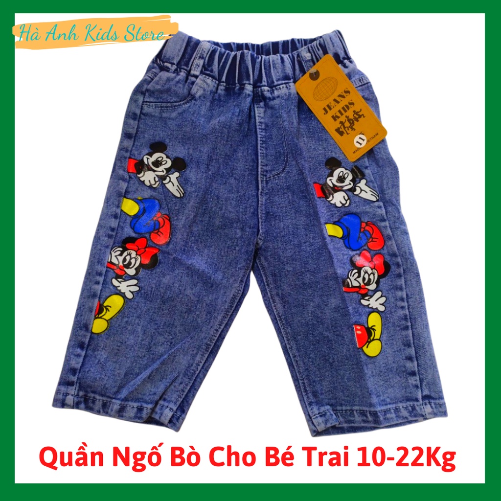 Quần bò ngố lửng hoạt hình chất xịn đẹp cho bé trai/gái 10-22kg