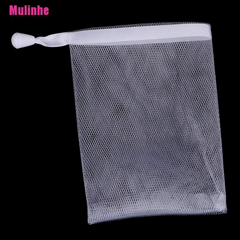 [Mulinhe] Túi Lưới Đựng Xà Phòng Tẩy Tế Bào Chết Cỡ Nhỏ Bằng Nylon Có Dây Rút