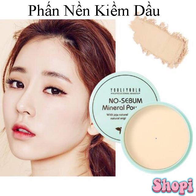 Phấn nền kiềm dầu dạng nén No-Sebum YOULIYOULA - NO-SEBUM MINERAL POWDER