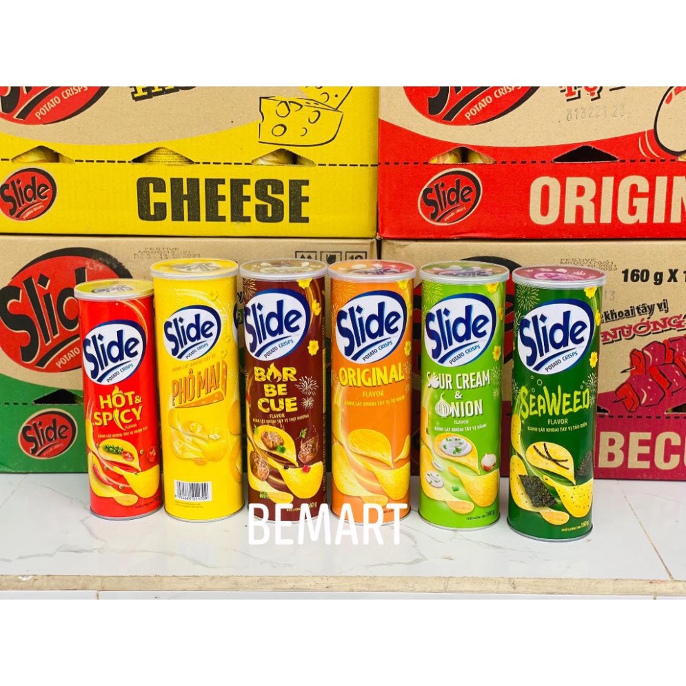 BÁNH KHOAI TÂY LÁT SLIDE POTATO CRISPS 6 VỊ - MALAYSIA