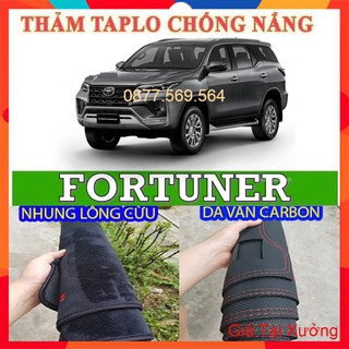 GIÁ XƯỞNG-THẢM TAPLO TOYOTA FORTUNER 2020-2017-2008-2016 THẢM CHỐNG NÓNG DA VÂN CARBON-NHUNG LÔNG CỪU