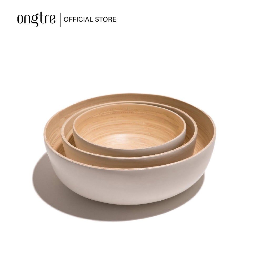 [Mã LIFEMALL2505 giảm 10% đơn 250K] Bát Tre Cuốn ONGTRE đựng Salad/món trộn/hoa quả/đồ khô (Bamboo Salad Bowl)