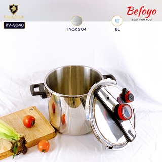 Nồi Áp Suất Kaisa Villa dung tích 6L - 8L-10L, Inox 304 Dùng Cho Mọi Loại Bếp - Befoyo