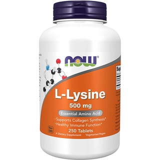 Viên uống tăng sản sinh collagen, ngừa mụn rộp l-lysine 500mg - 1000mg now của mỹ