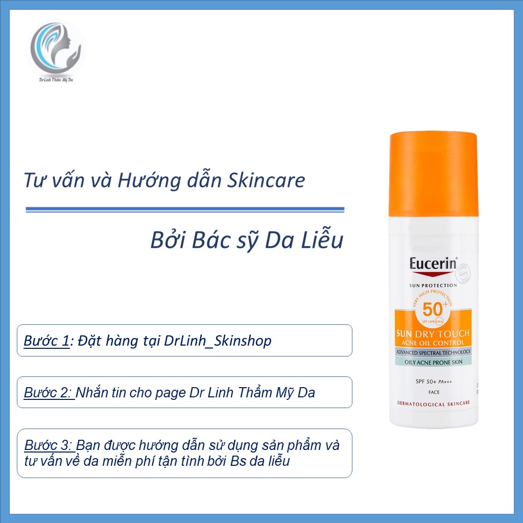 Kem chống nắng cho da dầu mụn kiểm soát nhờn Eucerin Sun Gel-Cream Dry Touch Oil Control SPF50+ 50ml CN06