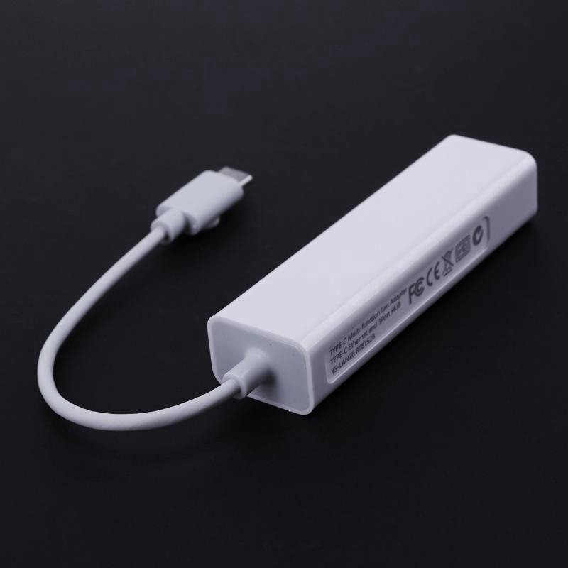 Bộ chuyển đổi HUB 3 cổng USB 3.0 Type C sang Ethernet LAN RJ45 cho Macbook- 16th