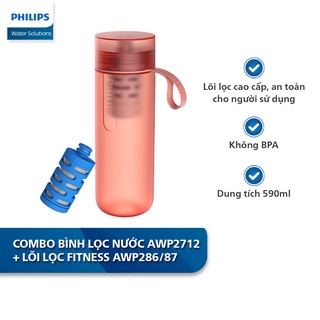 Combo Bình lọc nước thể thao Philips AWP2712 kèm Lõi lọc Fitness AWP286/97