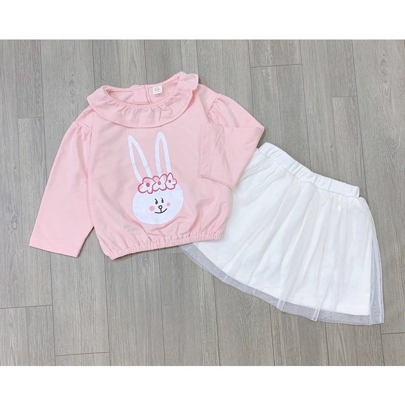 Set Milkmile áo thỏ hồng chân váy