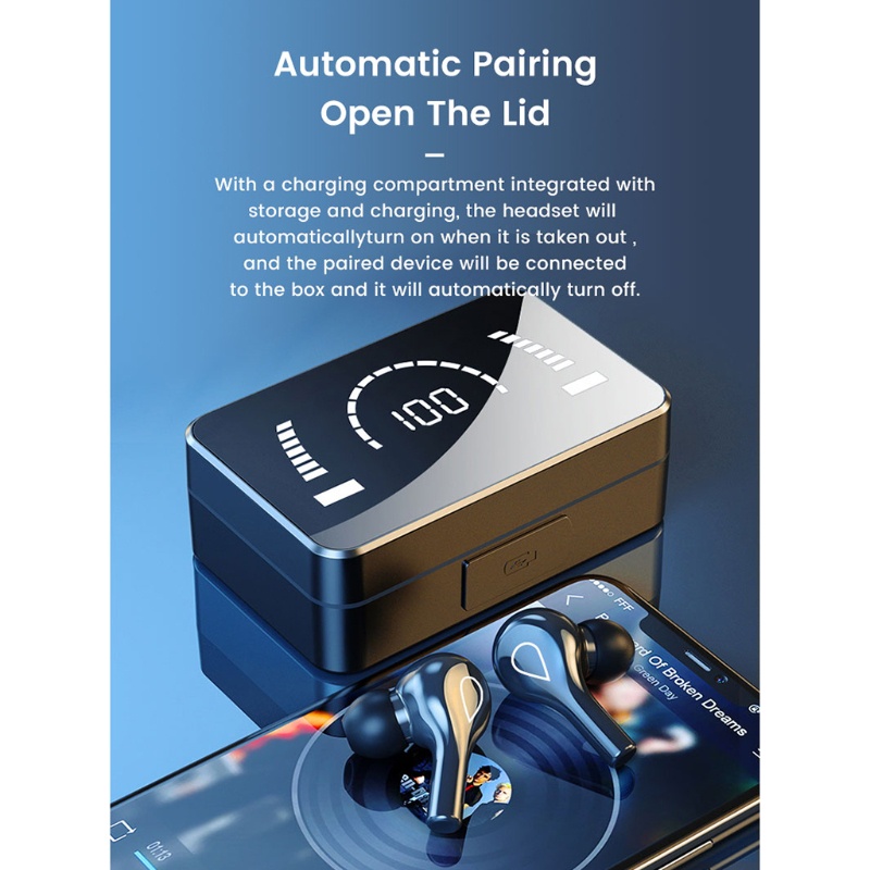 1 Bộ Tai Nghe Nhét Tai Không Dây Bluetooth Có Thể Sạc Lại