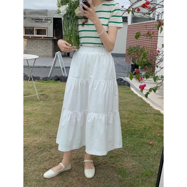 Chân váy bò 3 tầng hàng đẹp