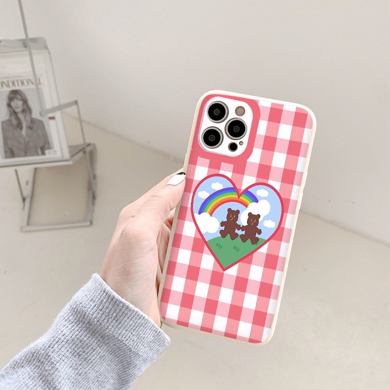Ốp lưng iphone gấu rainbow iPhone Case for 6/6plus/6s/6splus/7/7plus/8/8plus/x/xr/xs/11/12/13/pro/max/plus vuông cạnh