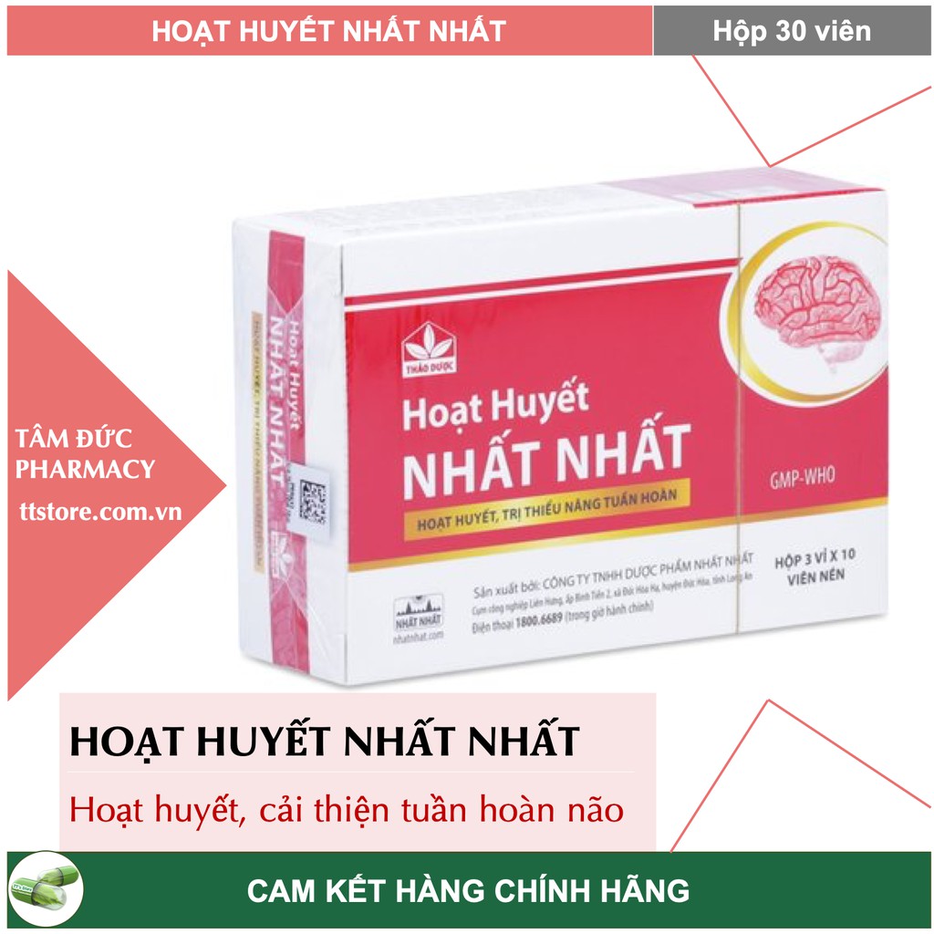 Hoạt Huyết Dưỡng Não Nhất Nhất [Hộp 30 viên] - ngừa tai biến, đột quỵ