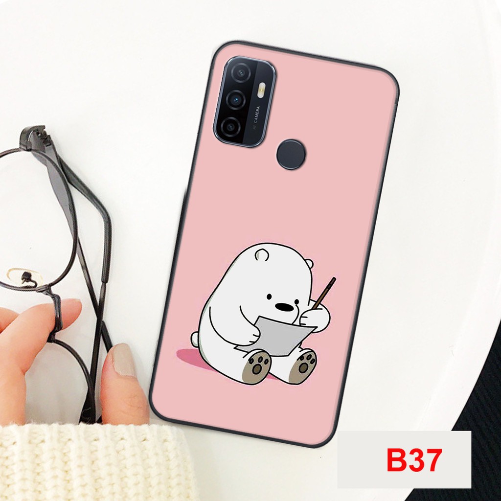 ỐP LƯNG OPPO A53 HÌNH 2 CHÚ GẤU TRẮNG SIÊU DỄ THƯƠNG