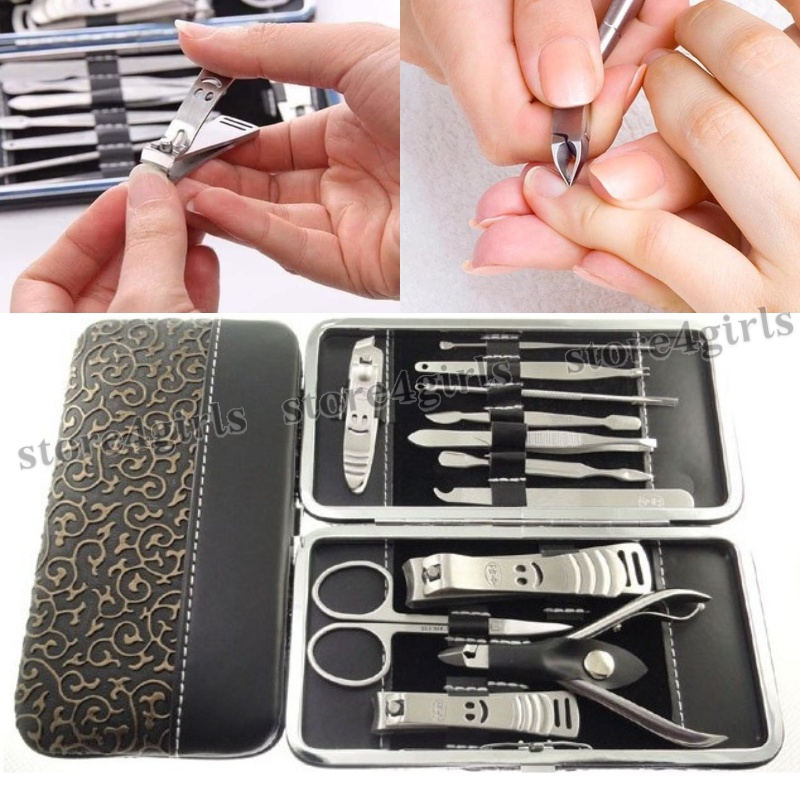Bộ Làm Móng 12 Món Thép Cao Cấp Không Gỉ - Bộ Cắt Móng Tay SG11 đa năng Store4girls