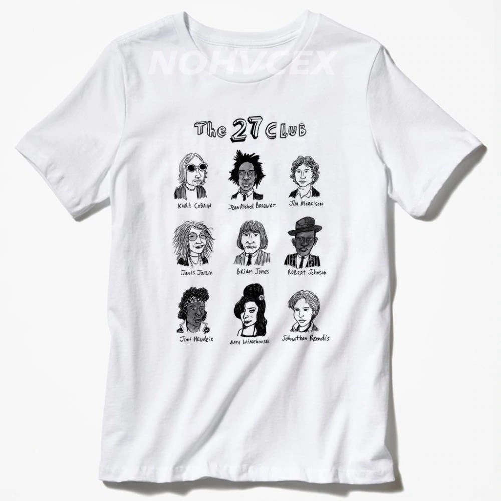 Nam Tshrit 27 Câu Lạc Bộ Amy Jim Jimi Kurt Cobain Joplin Jones Rock Cele Cotton Nguyên Chất Mặc