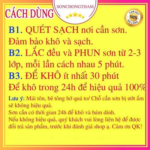 [Epoxy] Bình Xịt Chống Thấm, Chống Dột Waterproof Spray Polyurethane, Màu Trắng, Đen