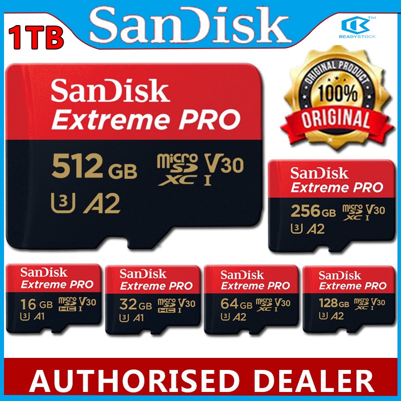 SANDISK Thẻ Nhớ Micro SD Sand A2 Class 10 UHS-I U3  Max.170MB/S/16GB/32GB/64GB/128GB/256GB/512GB/1TB