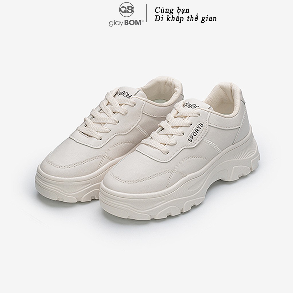 [Mã FAGREEN245 giảm 10% tối đa 30k đơn từ 99k] Giày Thể Thao Nữ giayBOM Trơn Màu Đế Cao 4 cm Full Da B963 | BigBuy360 - bigbuy360.vn