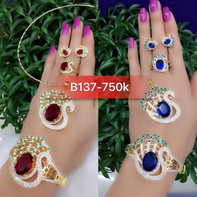 Bộ trang sức xi vàng và bạch kim B137