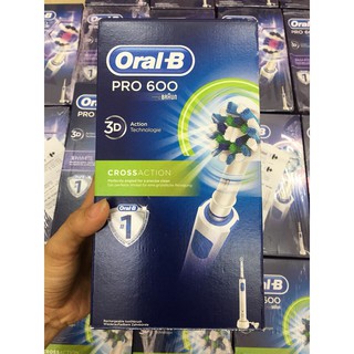Bàn Chải Đánh Răng Điện Oral B Pro 600 Cross Action (Hàng nội địa Pháp)
