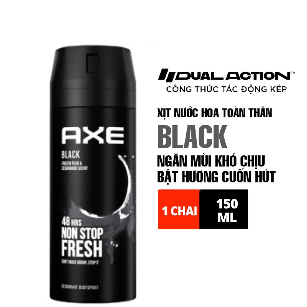 Xịt khử mùi Axe Black hương Nồng nàn chai 150ml