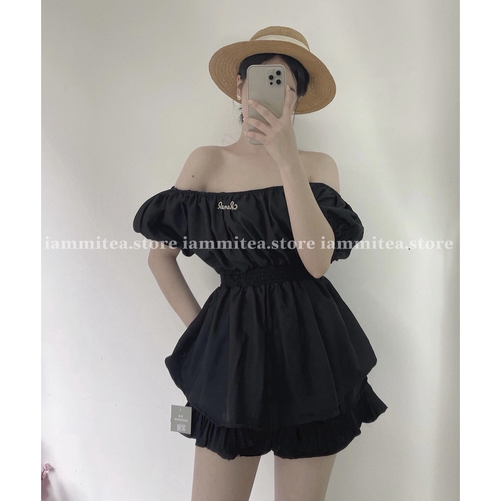 Juli set - Set áo trễ vai kèm váy sang chảnh