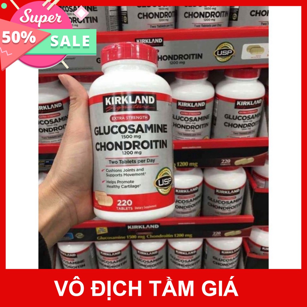 ƯU ĐÃI LỚN [ Chính Hãng ] Viên Uống Bổ Sụn Khớp Của Mỹ Kirkland Glucosamine 1500mg Chondroitin 1200mg 220 Viên ƯU ĐÃI LỚ