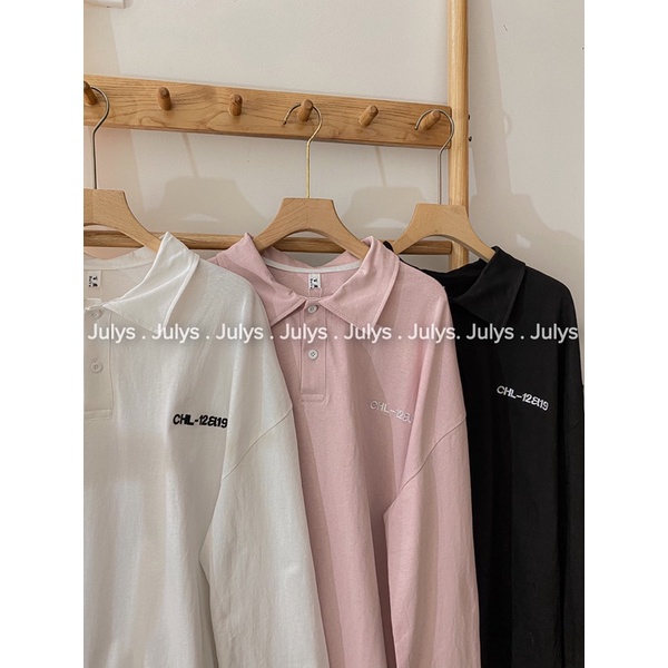 ÁO POLO thun thêu tay dài CHL (ảnh JULYS chụp kèm video cận chất) | BigBuy360 - bigbuy360.vn