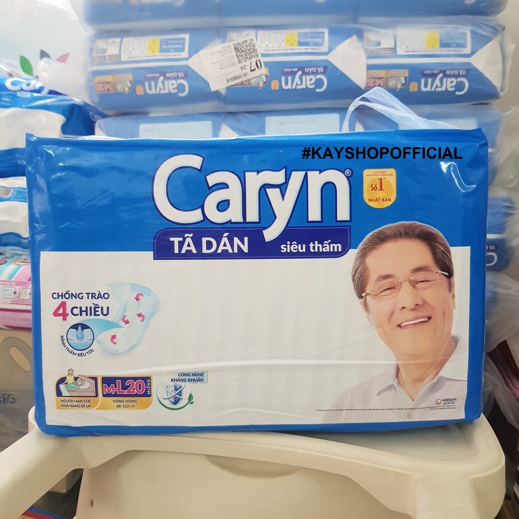 Tã dan Caryn siêu thấm hút L20/L40 số lượng 20 miếng hay 40 miếng hàng mới date mới - Tã người lớn chính hãng